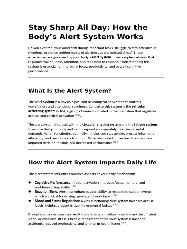 Understanding Your Alert System | PDF | Circadian Rhythm | Sleep