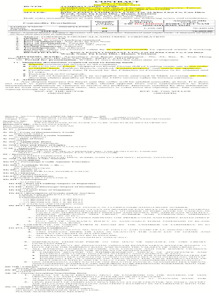 Export Contract | PDF