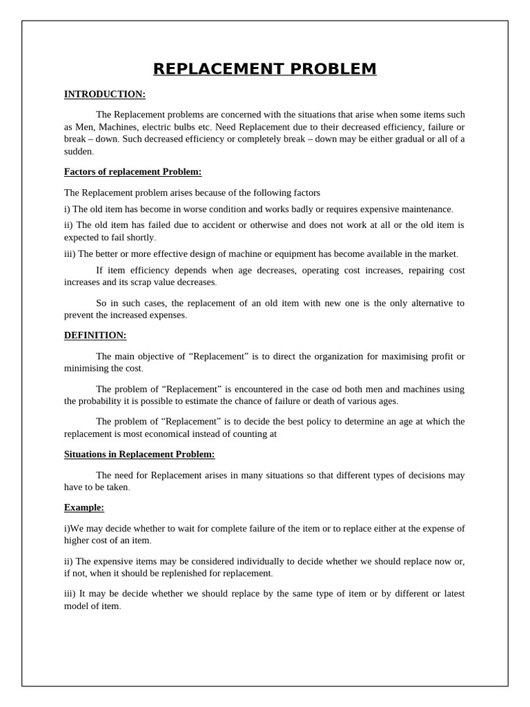 Asset Replacement Strategies Explained | PDF | Interest | Present Value