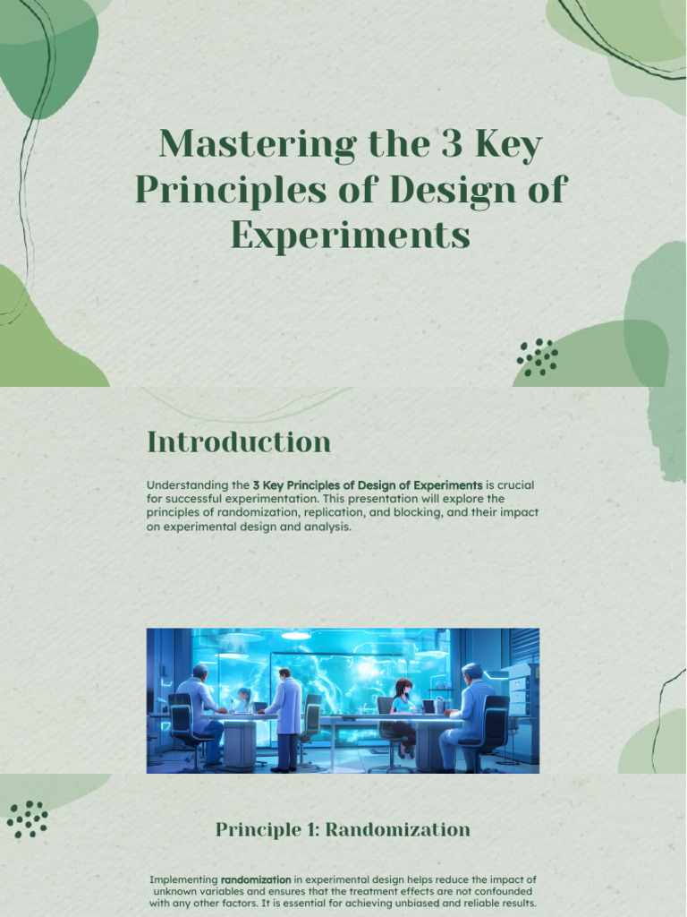 3 Key Principles of Experimental Design | PDF | Experiment | Design Of ...