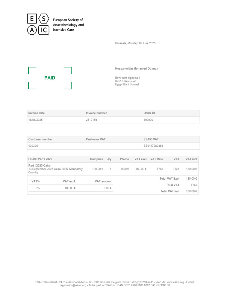 ESAIC Invoice for EDAIC Part I 2025 | PDF | Value Added Tax | Corporations