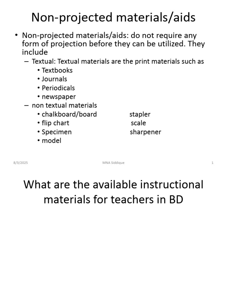 Non-Projected Instructional Materials Guide | PDF | Science | Inquiry