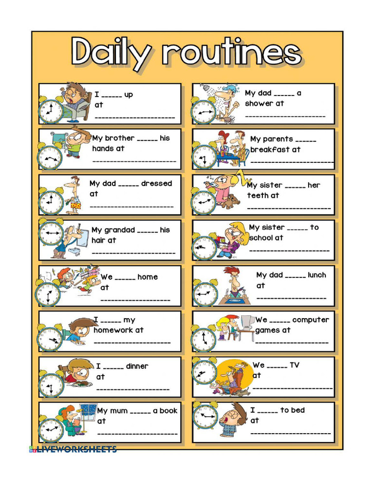 Daily Routines Activities 8°B | PDF