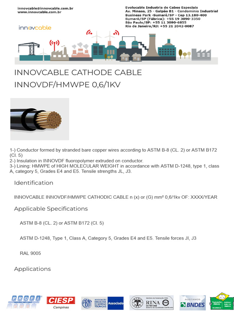 Innovcable HMWPE Cathodic Cable 0.6/1kV | PDF