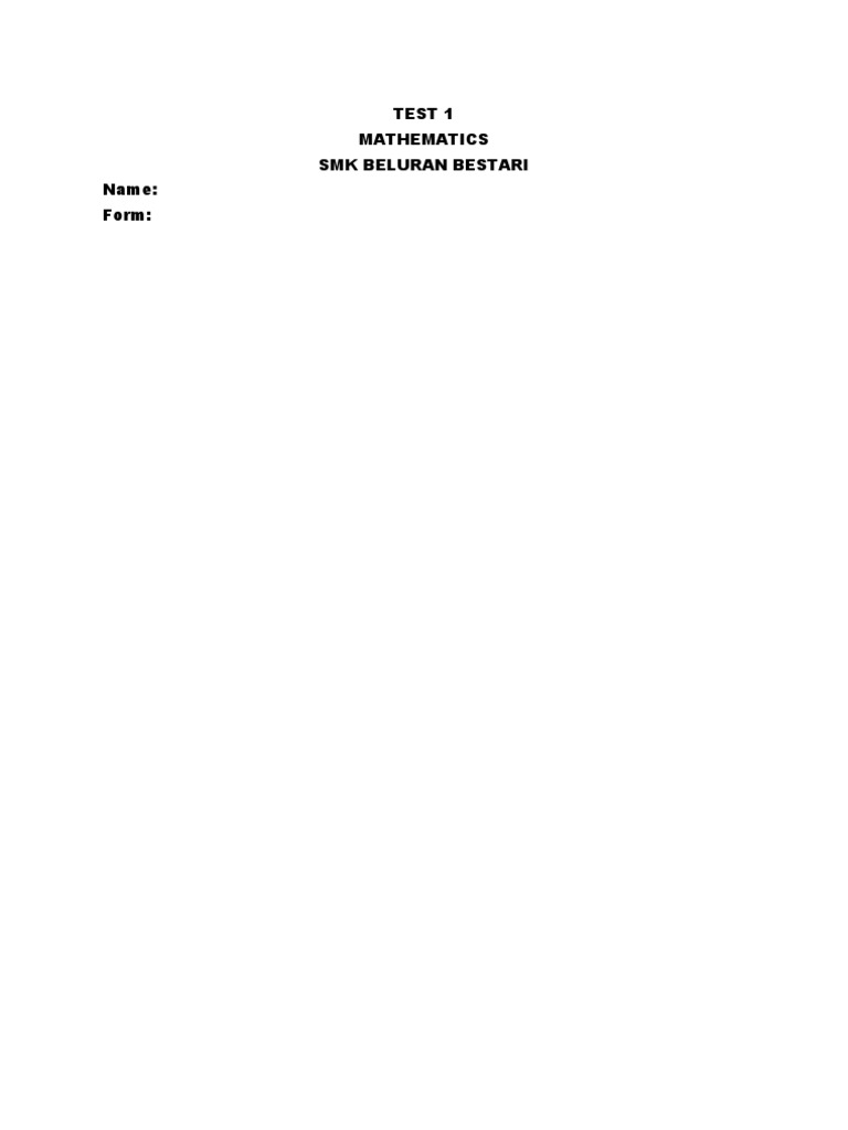 TEST 1 Form 3 | PDF