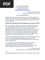 DA Rate Revision for Central Employees 2025 | PDF | Government Of India