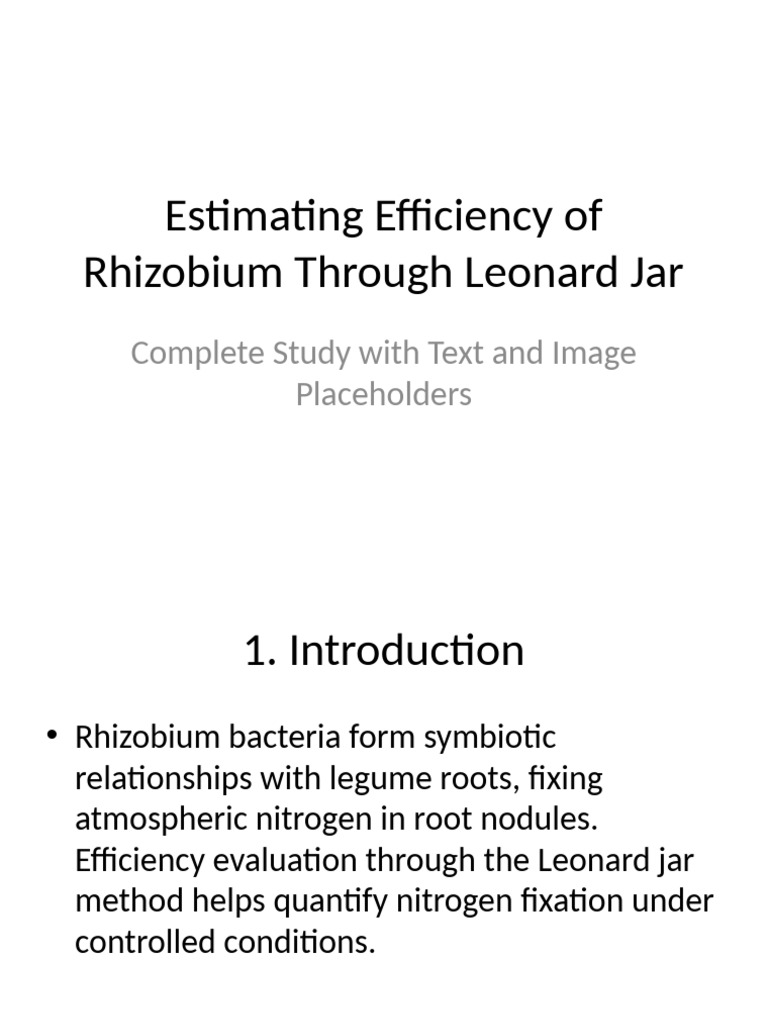 Leonard Jar Method for Rhizobium Efficiency | PDF