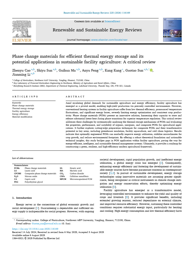 Renewable and Sustainable Energy Reviews | PDF | Energy Storage | Heat