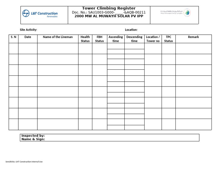 Tower Climbing Register | PDF