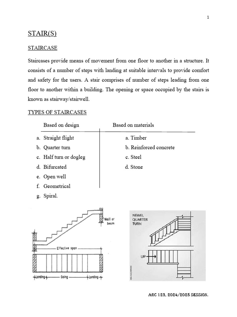 Types and Construction of Staircases | PDF | Stairs | Building Engineering