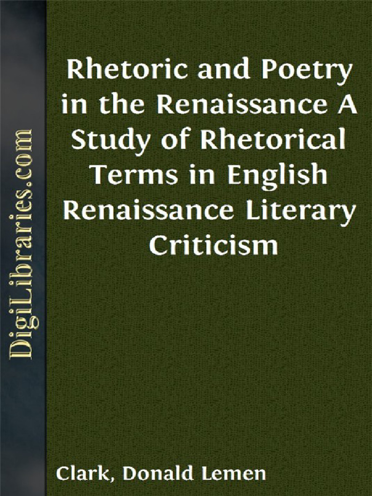 Rhetoric's Role in Renaissance Poetry | PDF | Rhetoric | Poetry