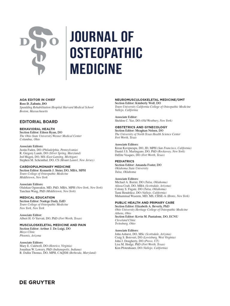 AOA Journal Editorial Board Overview | PDF | Medicine | Manual Therapy