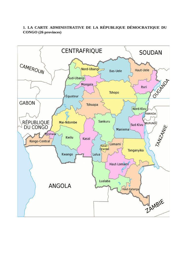 Provinces et chefs-lieux de la RDC | PDF