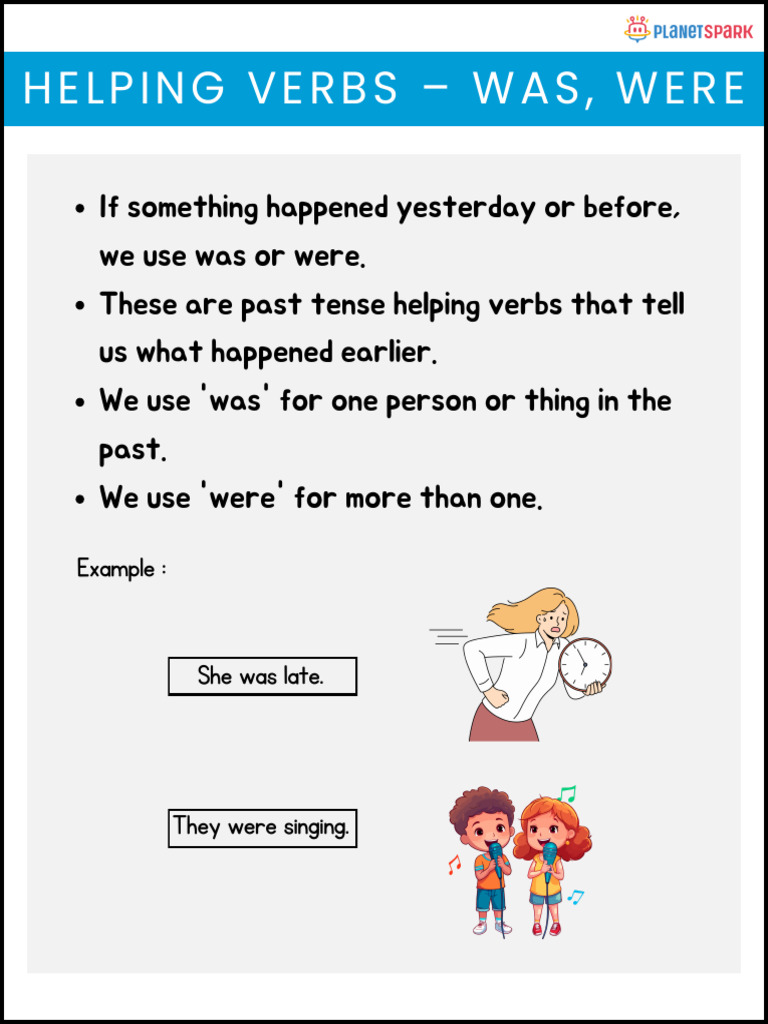 241 Class2 Helping Verbs Was Were 1728a48b80 | PDF