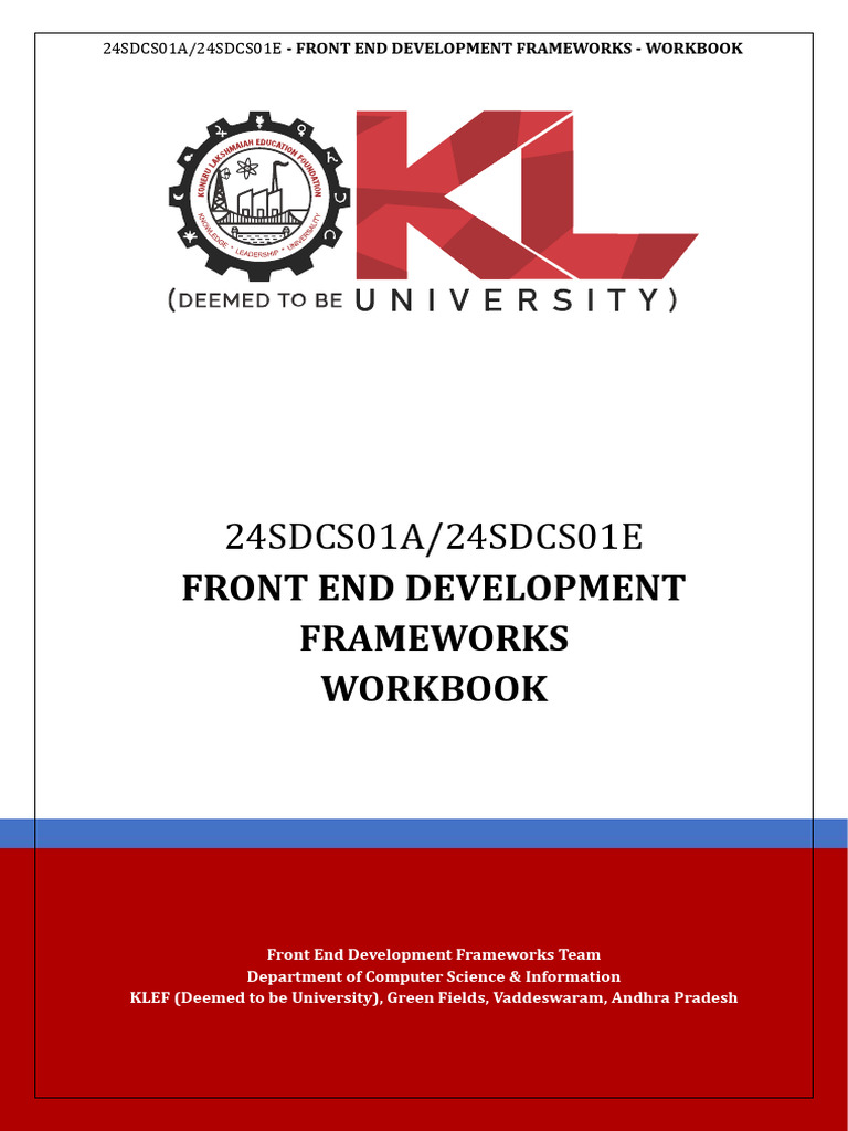 Front End Development Frameworks Workbook | PDF | Java Script ...