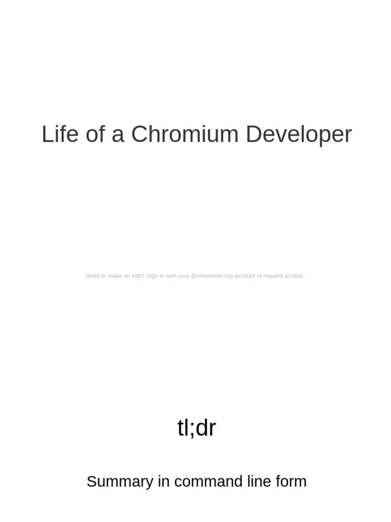 Chromium Developer Workflow Guide | PDF | Source Code | Software Bug