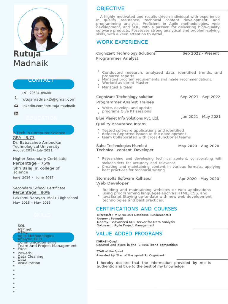 Programmer Analyst with QA Expertise | PDF | Web Development | Computer ...