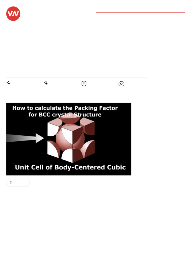 Atomic Packing Factors of FCC and BCC | PDF