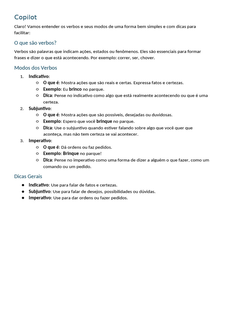 Entenda os Modos Verbais em Português | PDF