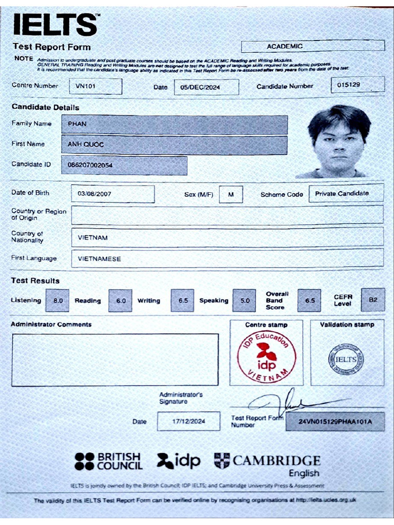 Ielts Certificate | PDF