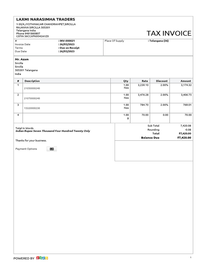 Inv 000021 | PDF