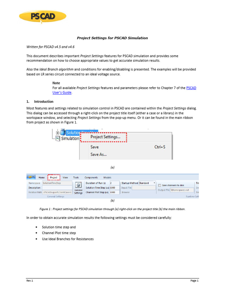 Project Settings For Pscad Simulation | PDF | Sampling (Signal ...