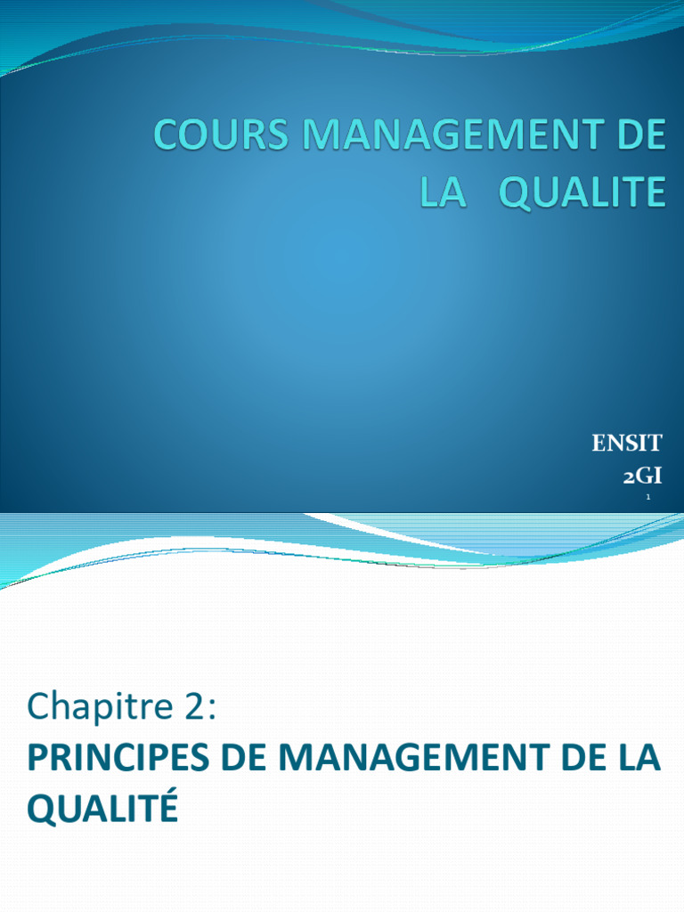 Principes du Management de la Qualité | PDF | Système de management de ...