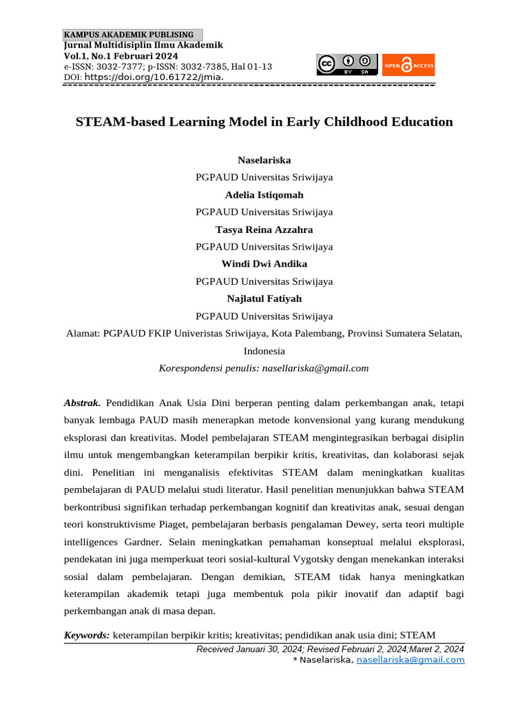 STEAM Learning in Early Childhood Education | PDF | Constructivism ...