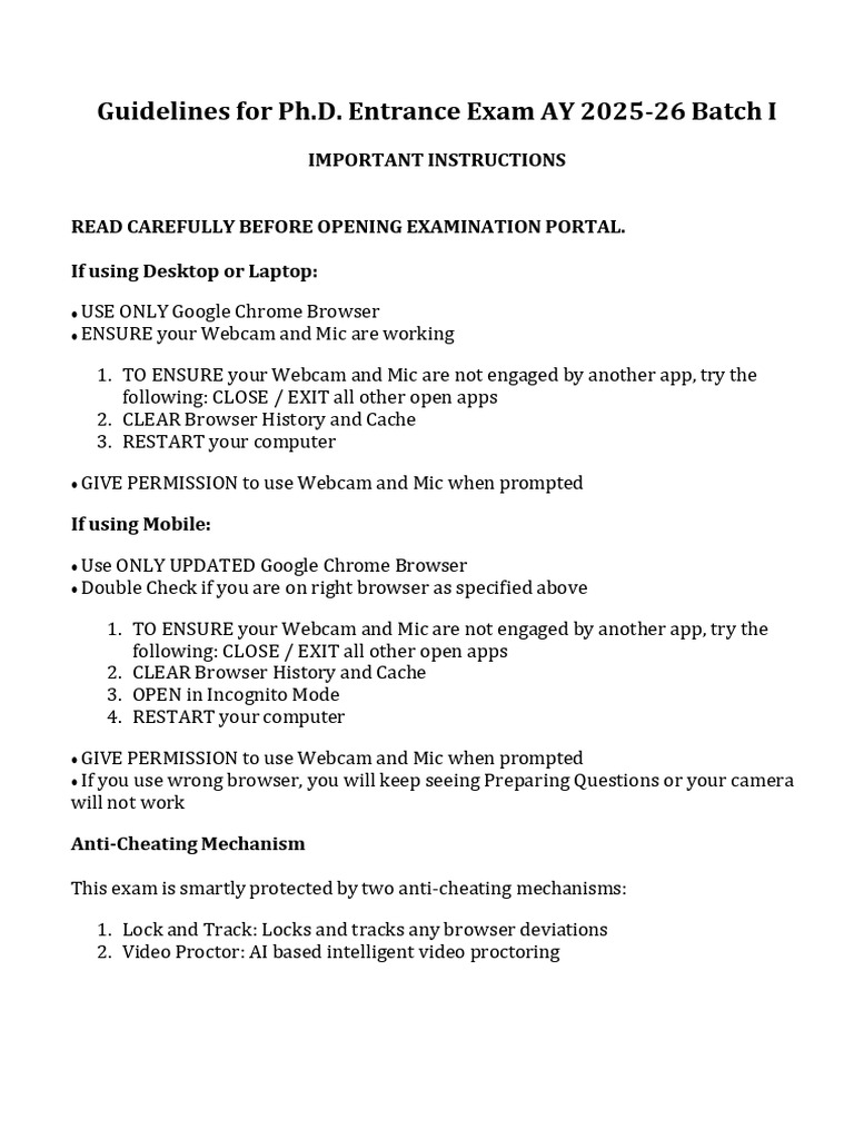 PHD Exam June 2025 Guidelines To Aspirants | PDF | Software | Computing