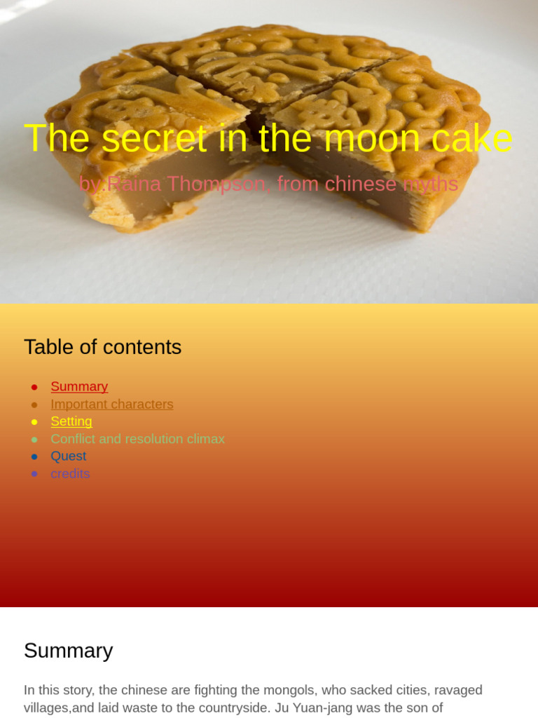 The Secret in The Moon Cake | PDF