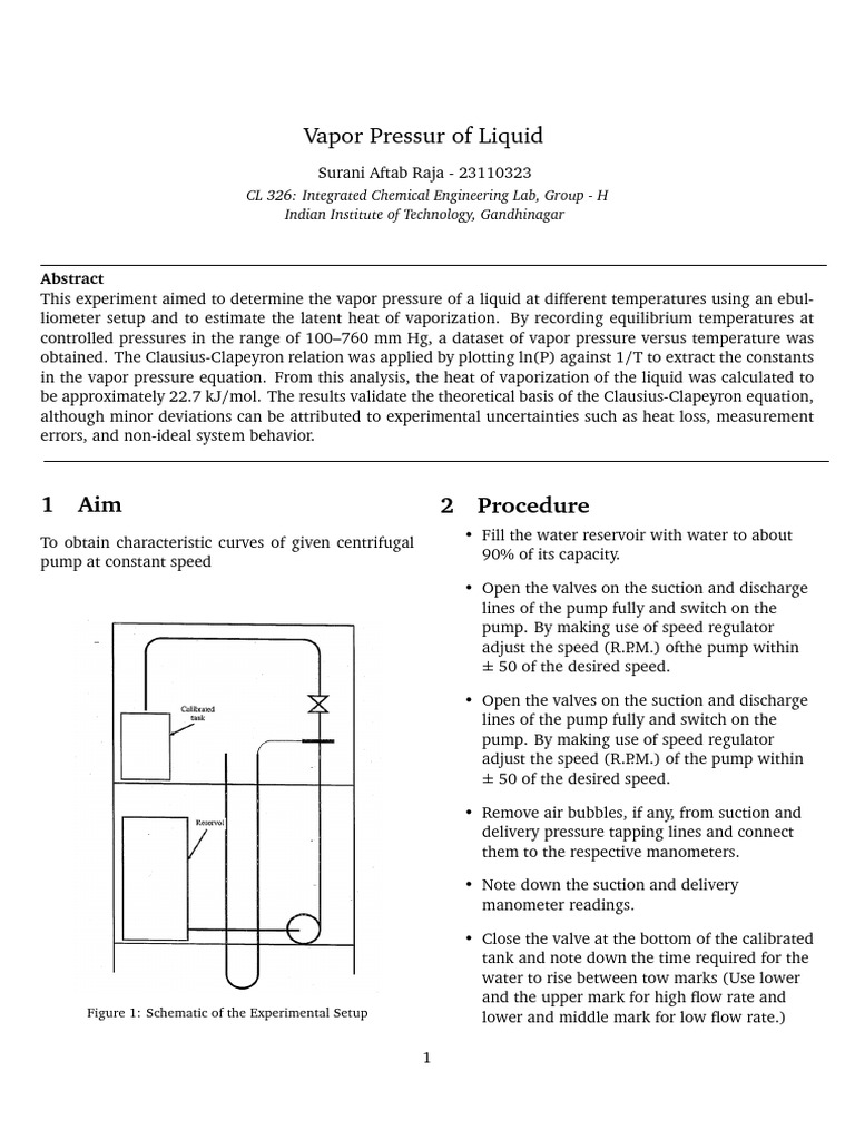 CL 326 Integrated Chemical Engineering Lab Characteristic of ...