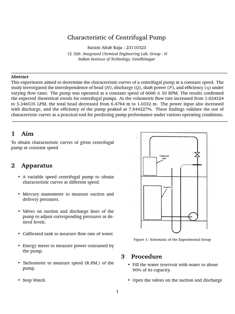 Centrifugal Pump Characteristic Curves | PDF | Pump | Hydraulics