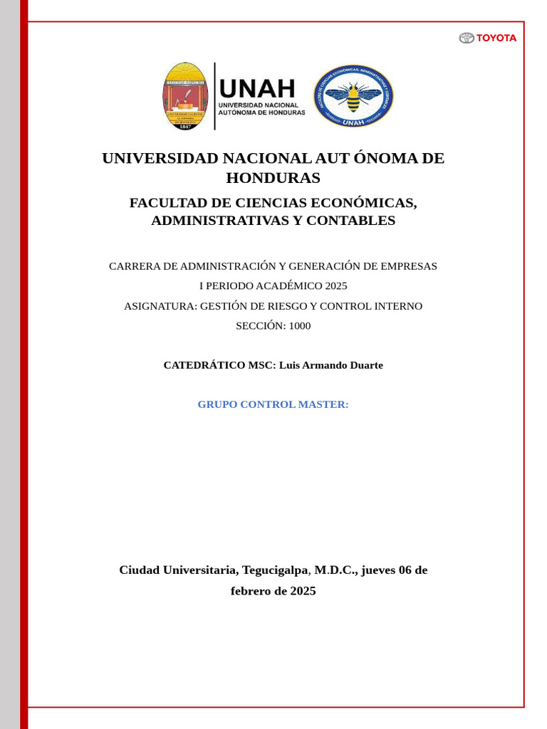 Análisis de Gestión de Riesgos en Toyota | PDF | Toyota | Business