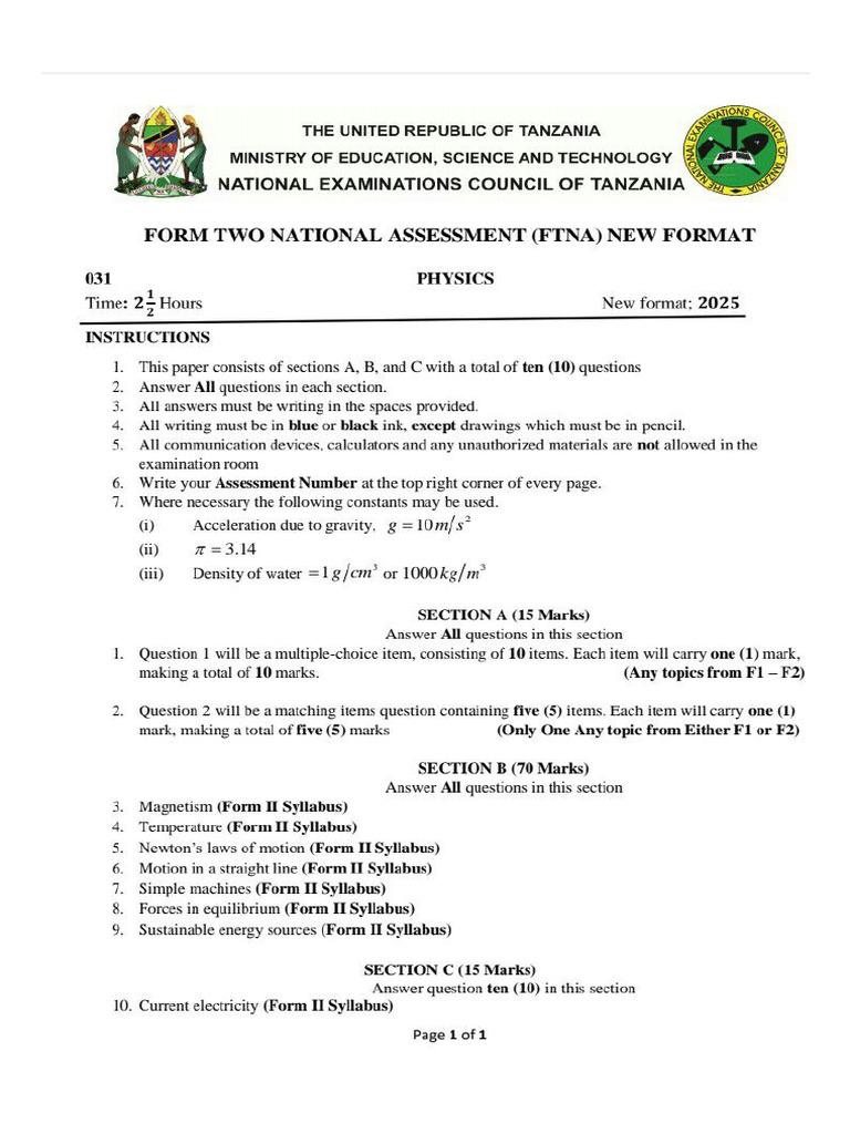 FTNA New Format | PDF