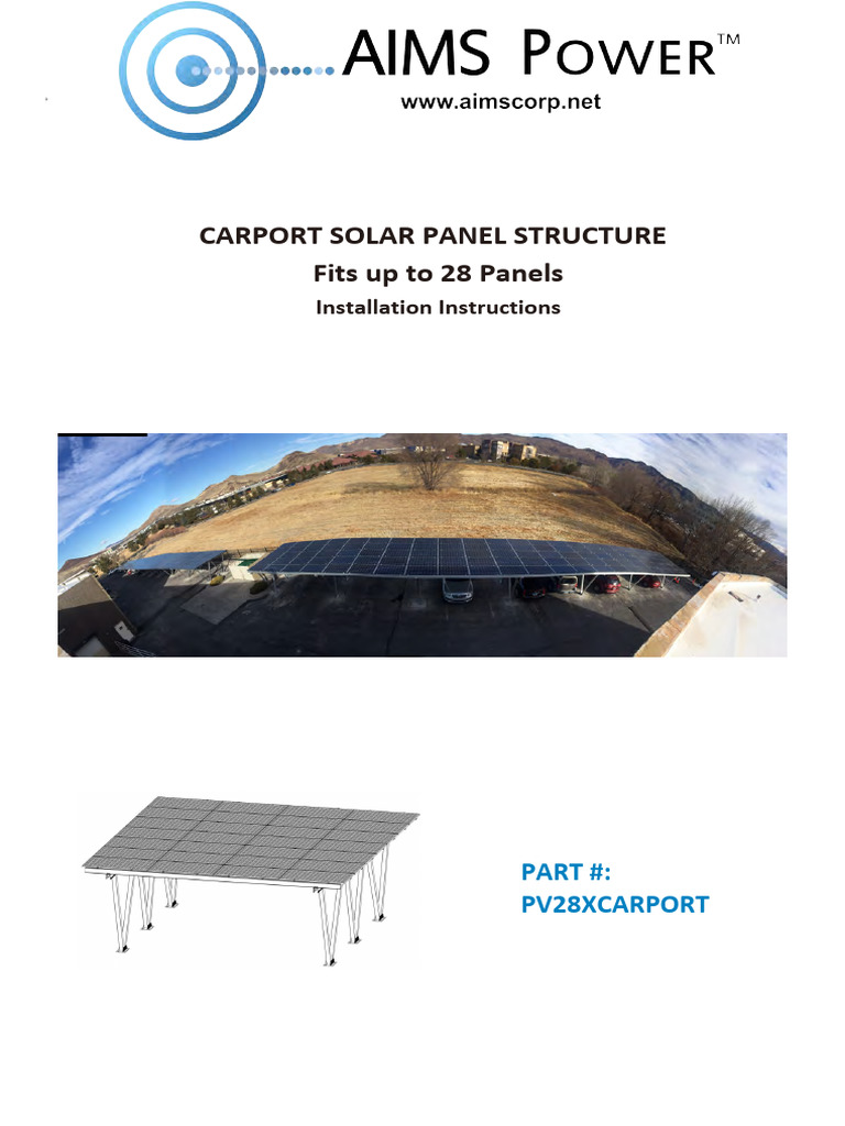 Carport Solar Panel Installation Guide | PDF | Screw