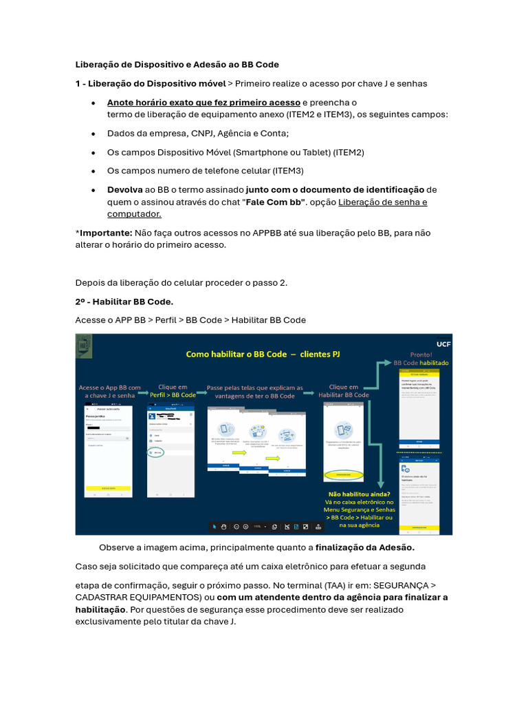 Liberação e Habilitação do BB Code | PDF