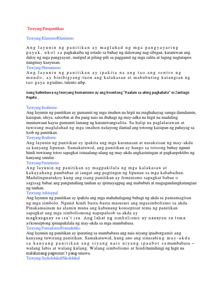 Teoryang Marxismo Kwento