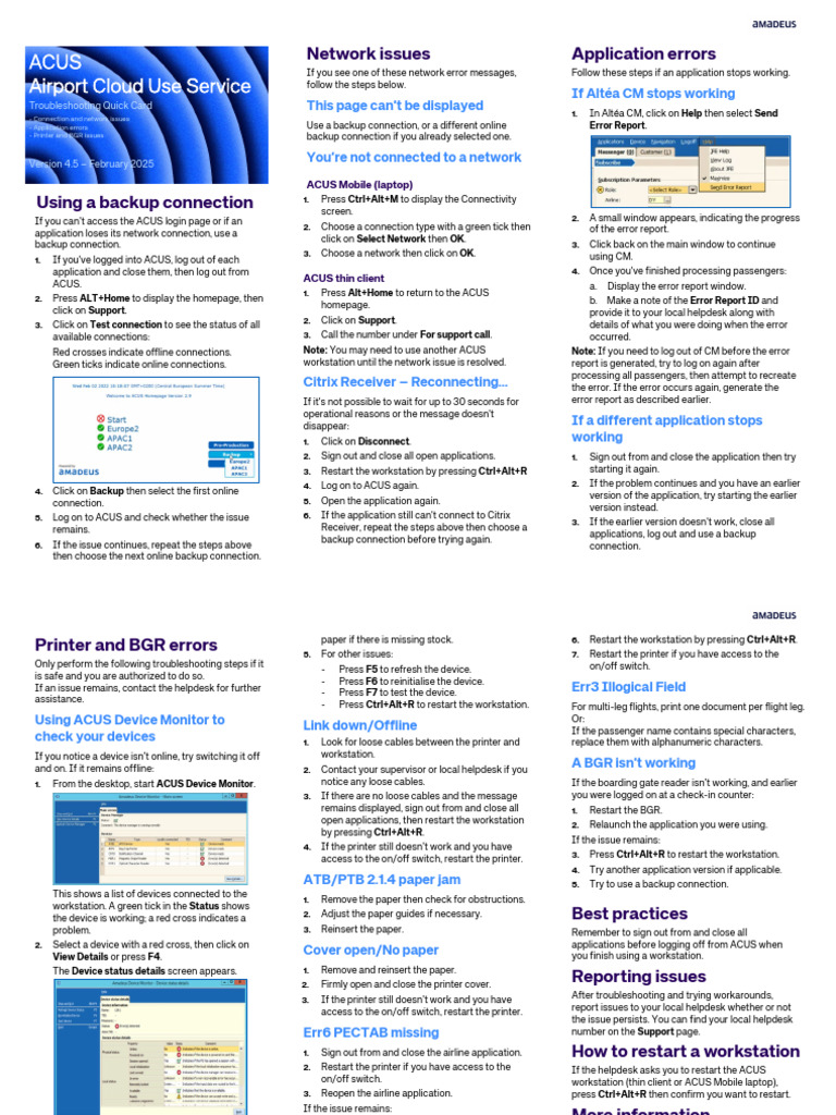 ACUS Troubleshooting Guide | PDF | Computing | Software