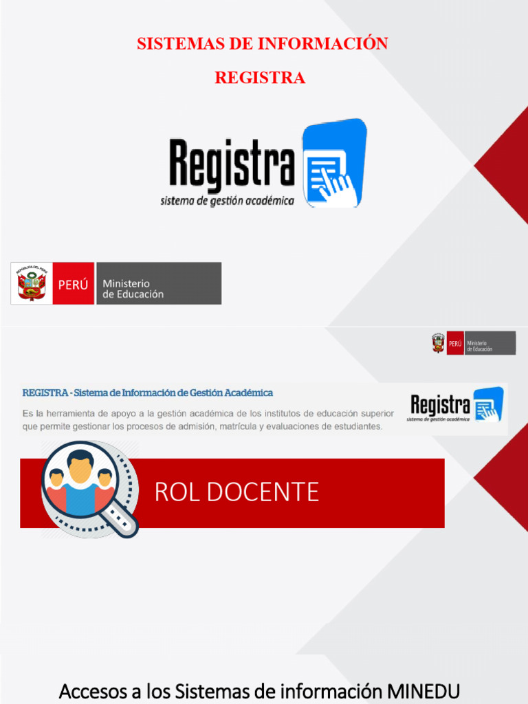 Acceso y Registro en Sistemas MINEDU | PDF | Contraseña | Informática
