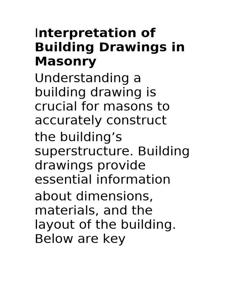 Masonry Drawing Interpretation Guide | PDF | Masonry | Wall