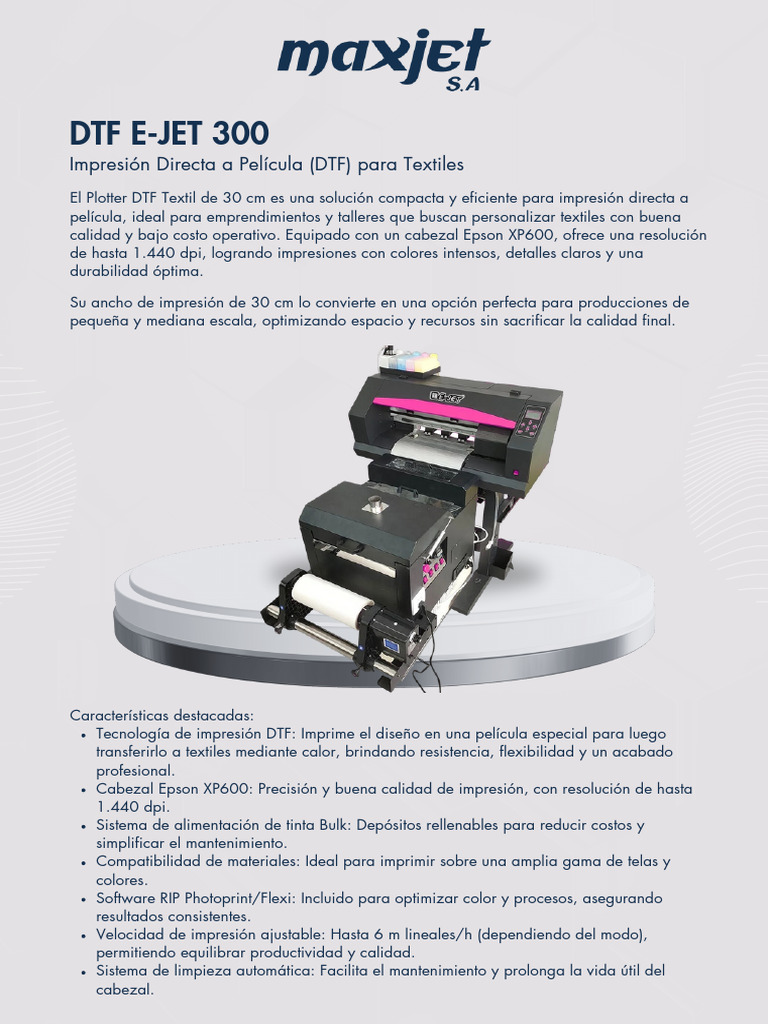 1 Maxjet DTF 300 Xp600 | PDF