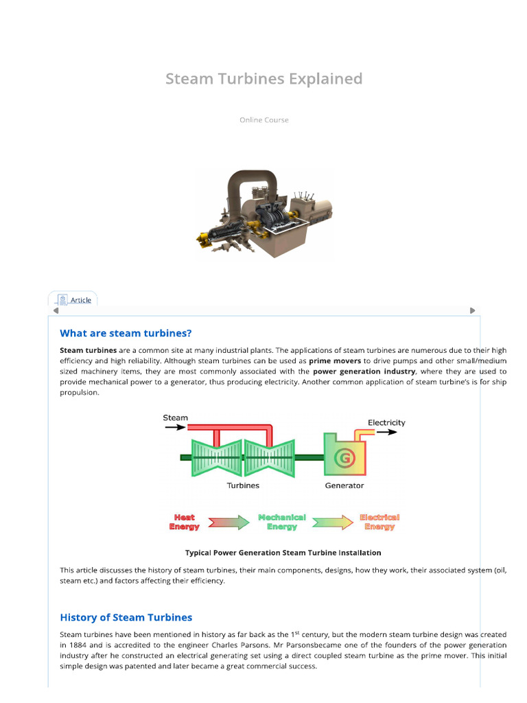 Steam Turbine Explained | PDF