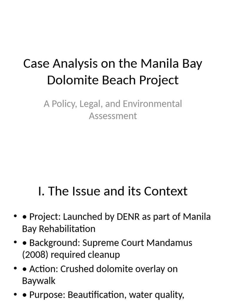 Manila Bay Dolomite Beach Case Analysis | PDF