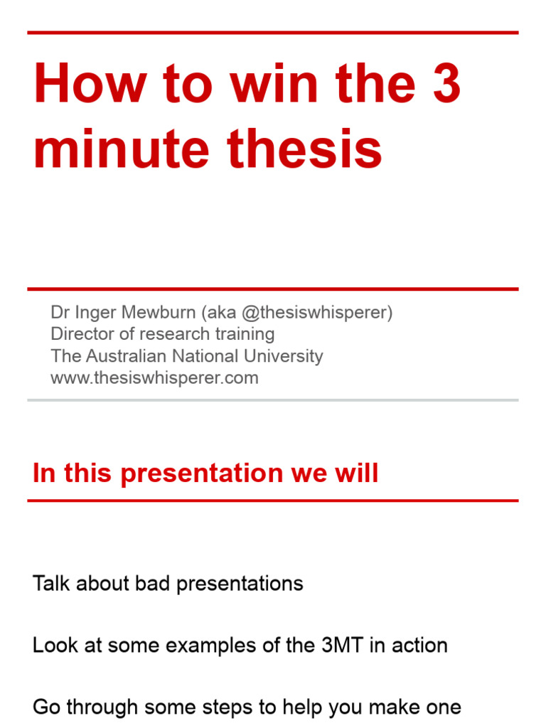 Winning Strategies for 3MT Presentations | PDF