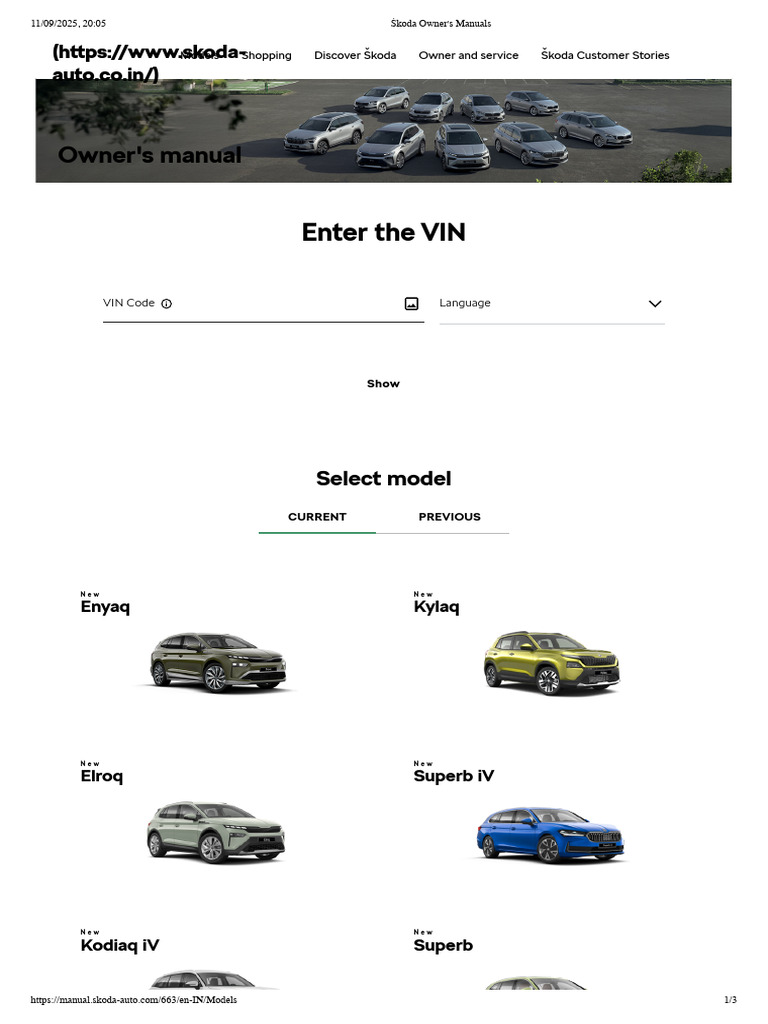 Škoda Owner's Manuals | PDF | Volkswagen Group | Car Manufacturers