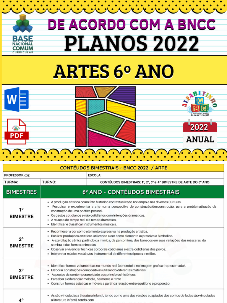 Arte+ +6+ano+ +planejamentos++ | PDF