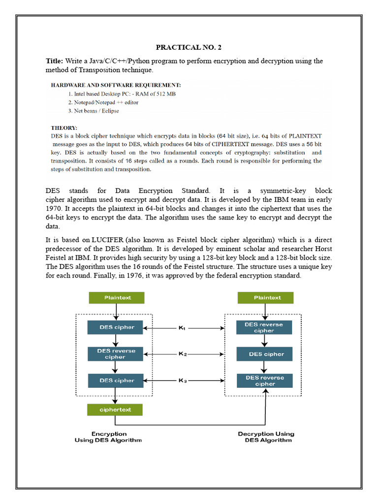 DES Encryption and Decryption in Java | PDF | Encryption | Cyberwarfare