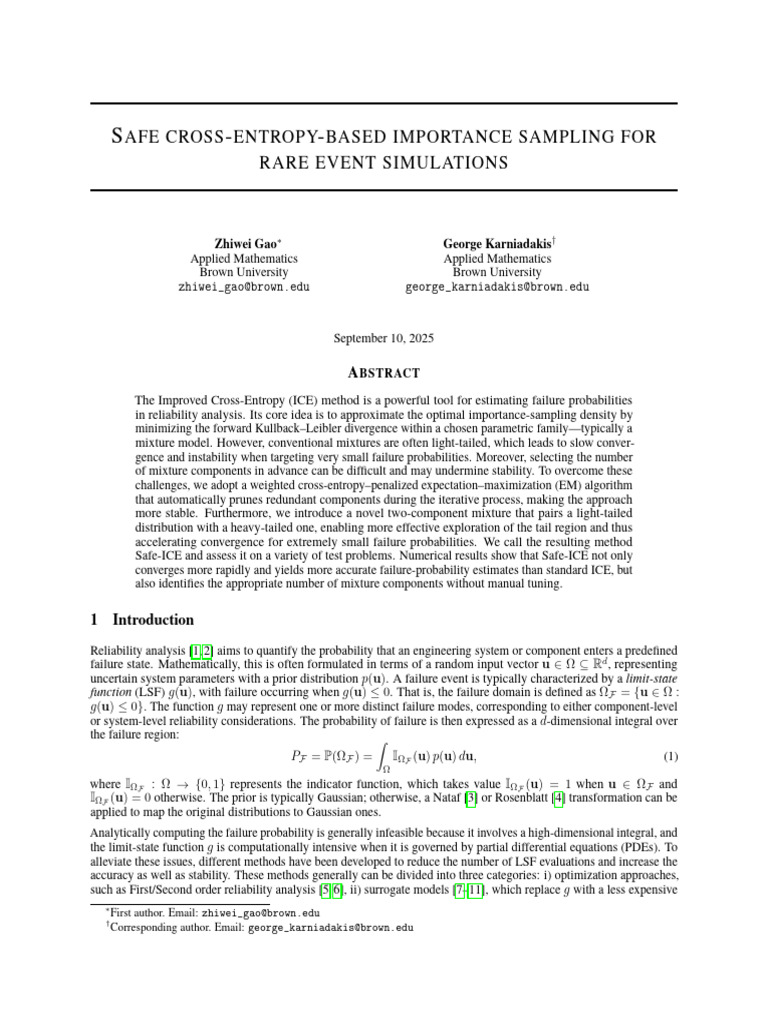 Safe Cross-Entropy-based Importance Sampling For Rare Event Simulations ...