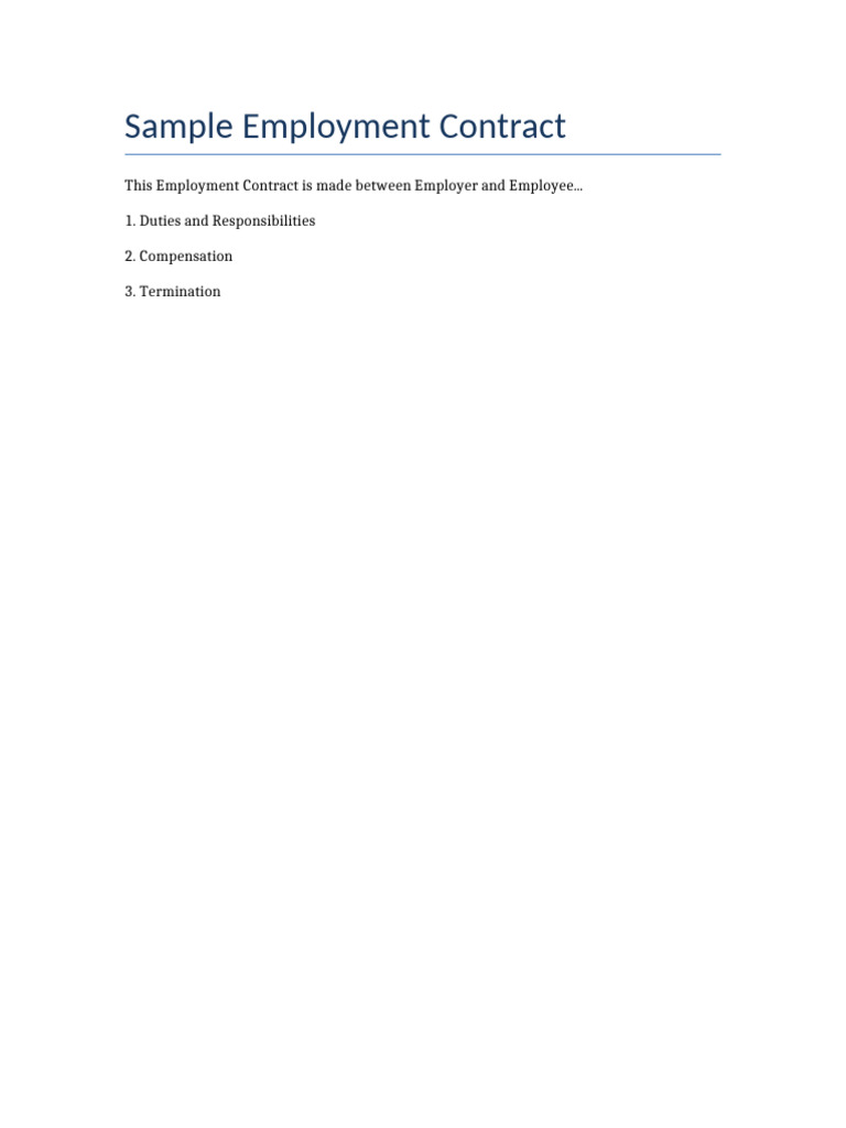 Employment Contract Template Guide | PDF