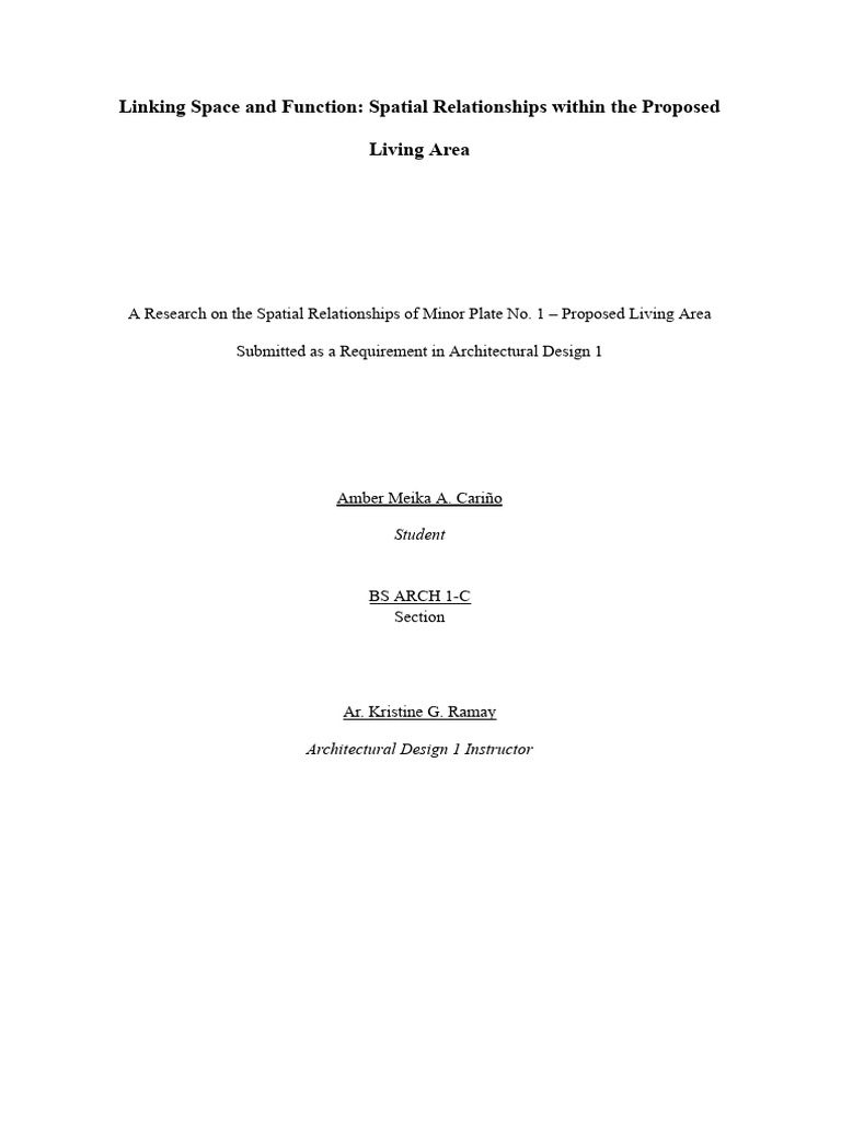 Spatial Analysis of Proposed Living Area | PDF | Garage (Residential ...